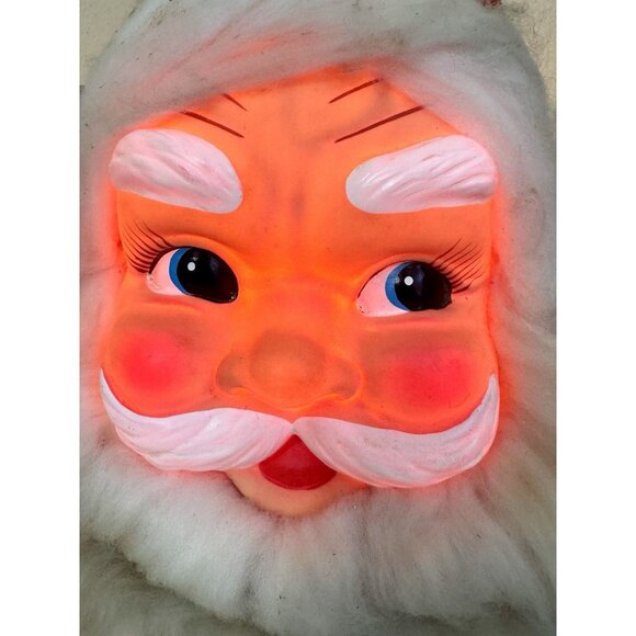 Blushing SANTA CLAUS Wall Light CHRISTMAS Decor Ornament JAPAN 13” Vintage - Picture 10 of 11